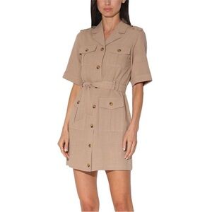 Walter Baker Kate Linen-Blend Mini Dress